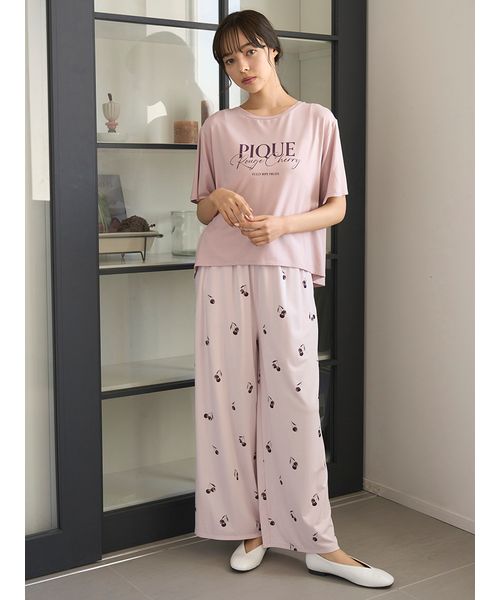 正規品♡リサイクルジェラート&チェックロングパンツ♡ピンク 接触冷感】チェリー柄ロングパンツ(508363032)｜阪急百貨店公式