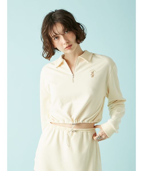 WEB限定カラー】Lily Bearハーフジップクロップドスウェット
