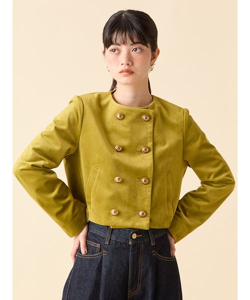 L.B CANDY STOCK]スカラップビジューアタッチドジャケット(508364597