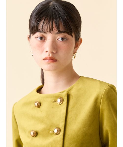 L.B CANDY STOCK]スカラップビジューアタッチドジャケット L.B CANDY STOCK]スカラップビジューアタッチドジャケット(ジャケット