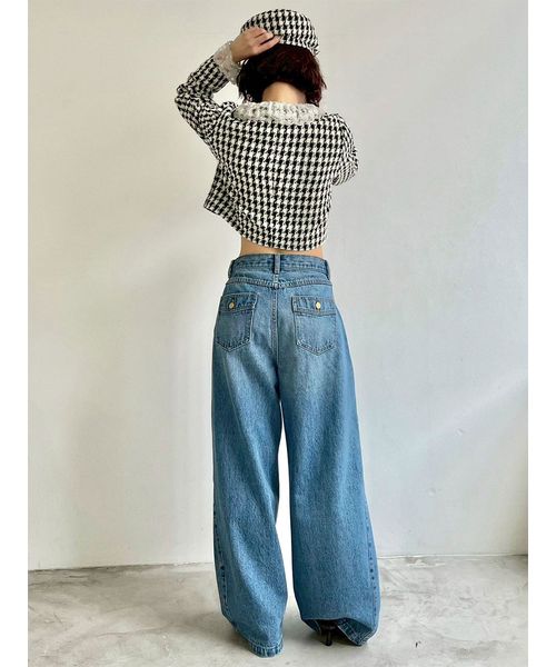 L.B CANDY STOCK]スカラップビジューアタッチドジャケット