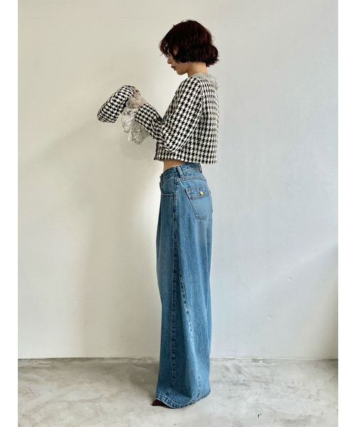 L.B CANDY STOCK]スカラップビジューアタッチドジャケット