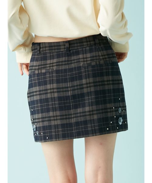 [L.B CANDY STOCK]ビジューリボンミニスカート LILY BROWN（リリーブラウン）の「【WEB限定カラー】[L.B CANDY