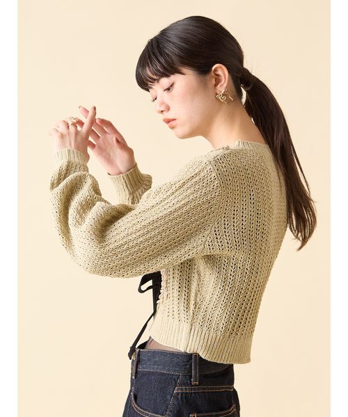 リリーブラウン　LILY BROWN ベロアリボンカーディガン専用です❣️ ベロアリボンニットカーディガン(カーディガン)｜トップス｜LILY
