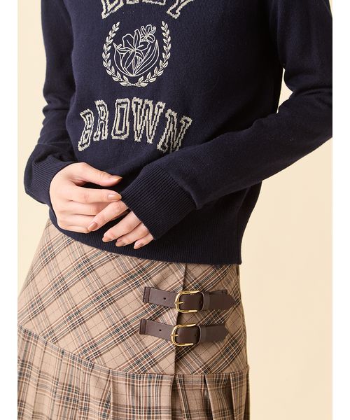 lily brown ロゴ付きラメトップス リリーブラウン LILY BROWN ラメジャガードロゴニットトップス