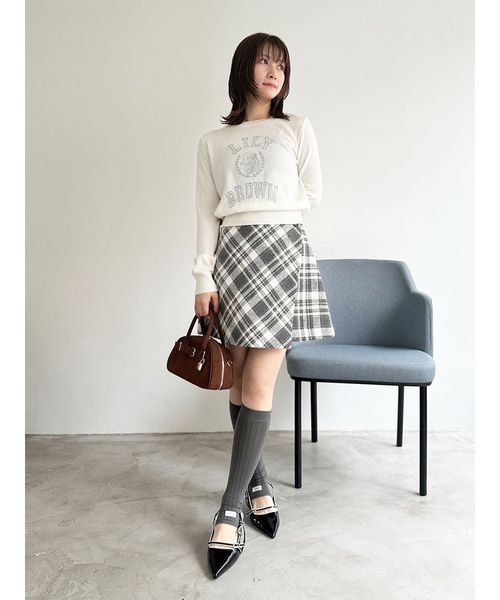 lily brown ロゴ付きラメトップス ラメジャガードロゴニットトップス(508364988)｜阪急百貨店公式