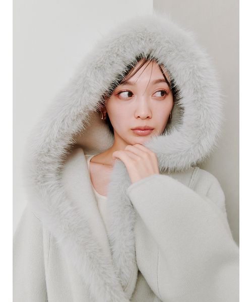 Rady ファーフードニットコート Rady - Rady フードファーニットコートの通販 by N♡'s shop
