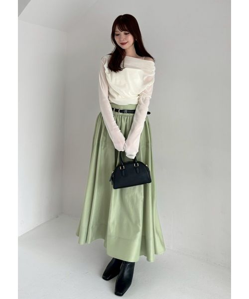 tシャツ デコルテタックフロッキーチュールトップス レディース デコルテタックフロッキーチュールトップス(508369214)｜阪急