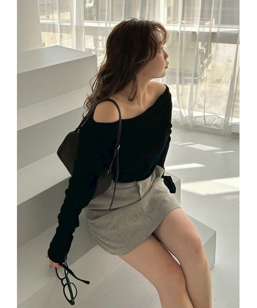 tシャツ デコルテタックフロッキーチュールトップス レディース デコルテタックフロッキーチュールトップス(508369214)｜阪急