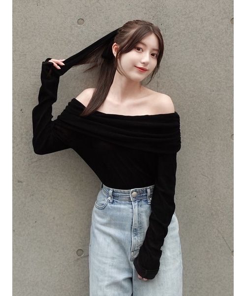 オフショルフロッキーチュールトップス(508369215)｜阪急百貨店公式