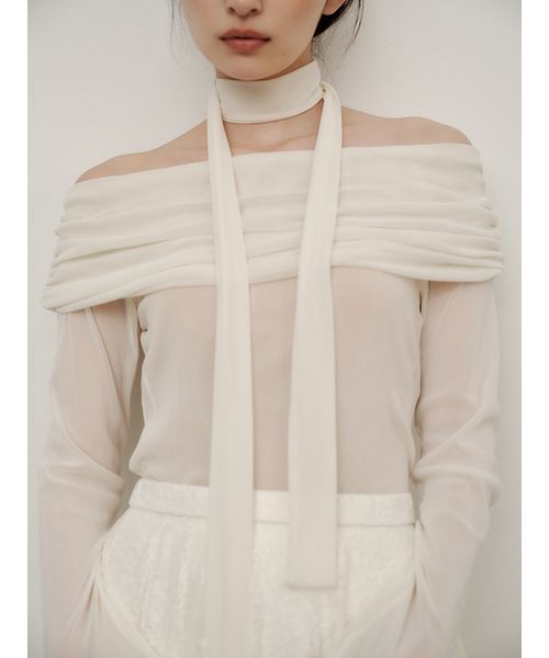 【FRAY I.D】オフショルフロッキーチュールトップス オフショルフロッキーチュールトップス(508369215)｜阪急百貨店公式