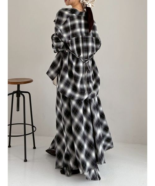 Give Re-Collection 2wayチェックシャツ エアネイビー UNISEX チェックシャツレイヤードトップス – BUNNY APARTMENT
