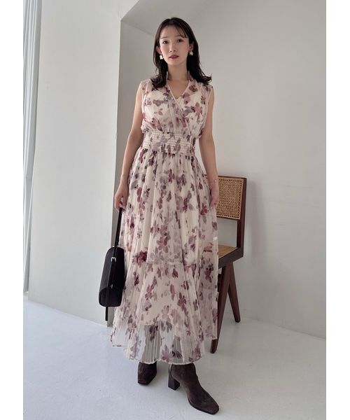 シアーフラワープリーツワンピース 00サイズ】シアーフラワープリーツワンピース｜フレイアイディー