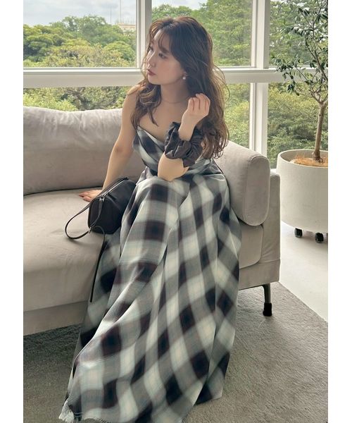 オンブレチェックアシメヘムキャミドレス(508369239)｜阪急