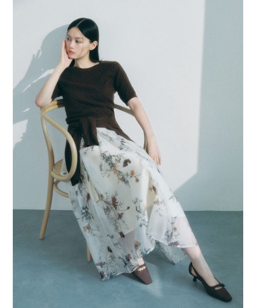 ボタニカルプリントシアータックスカート(508369243)｜阪急百貨店公式
