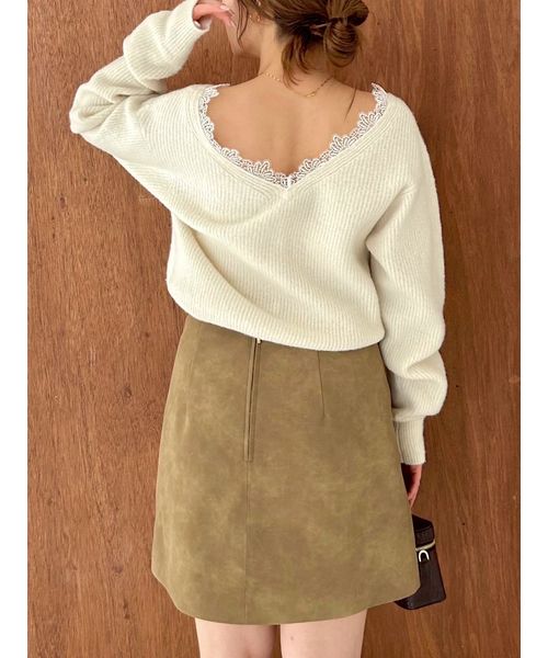 フォックスウールレーストリムカーディガン(508369292)｜阪急百貨店