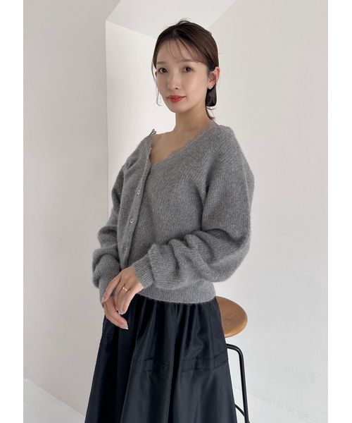 フォックスウールレーストリムカーディガン(508369292)｜阪急百貨店