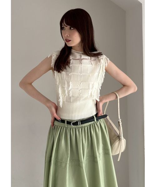 ＼期間限定10%OFF／予約商品/FRAY I.D フレイアイディー  チェックジャカードニットトップス FWNT254201 9月中〜10月中入荷予定 25FW ドライタッチコンパクトカーデ(ニット)｜トップス｜FRAY I.D