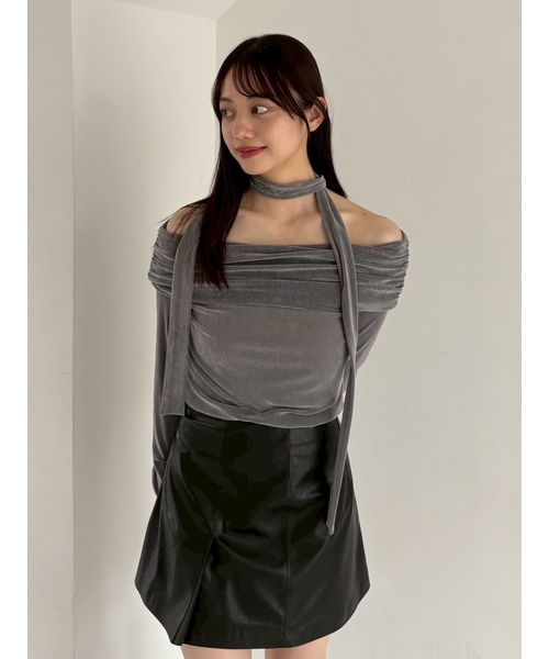 レザーライクアシメタックミニスカート(508369316)｜阪急百貨店公式