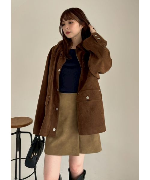 レザーライクアシメタックミニスカート(508369316)｜阪急百貨店