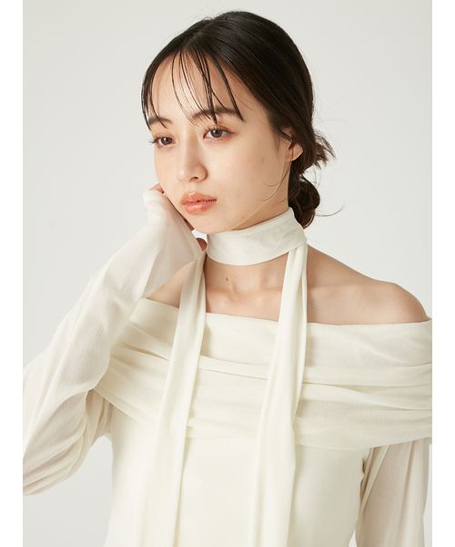 オフショルフロッキーチュールトップス(508369215)｜阪急百貨店