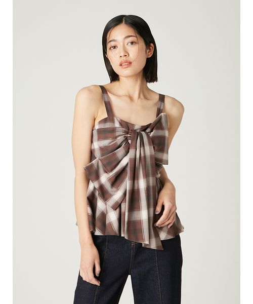 MAISONRAVIEW チェックリボンキャミソール maison raview チェックリボンキャミソール MAISON RAVIEW