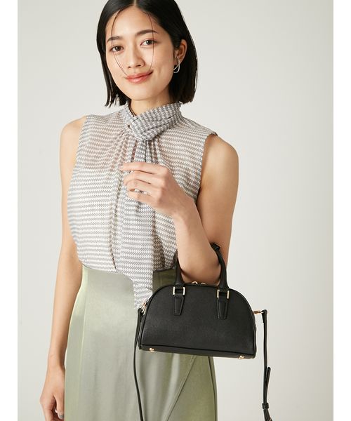 ラウンドミニボストンバック グッシオレザー】 牛革ラウンドミニボストン ショルダー付き