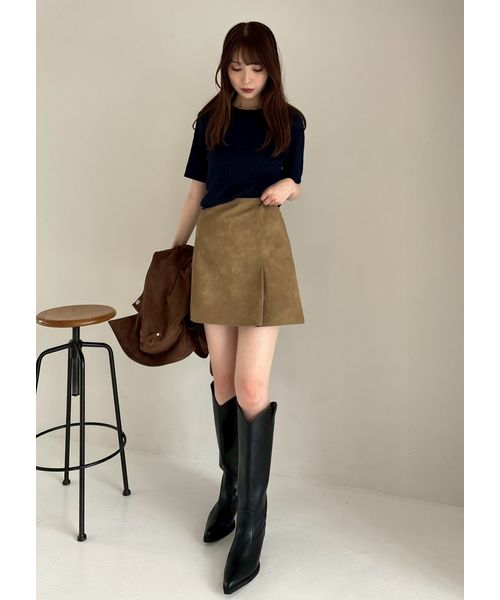 レザーライクアシメタックミニスカート(508369316)｜阪急百貨店公式