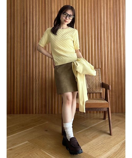 レザーライクアシメタックミニスカート(508369316)｜阪急百貨店公式