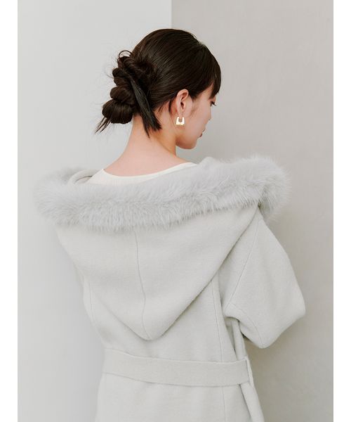 SNIDEL ファーフードニットコート SNIDEL｜ファーフードニットコート | Rakuten Fashion(楽天