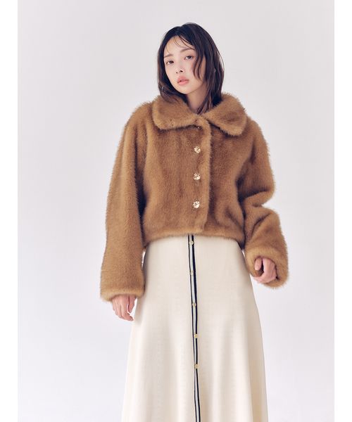 T142 [リリーブラウン] バリエファーコート LWFJ245018 リリーブラウン LILY BROWN バリエファーコート （IVR