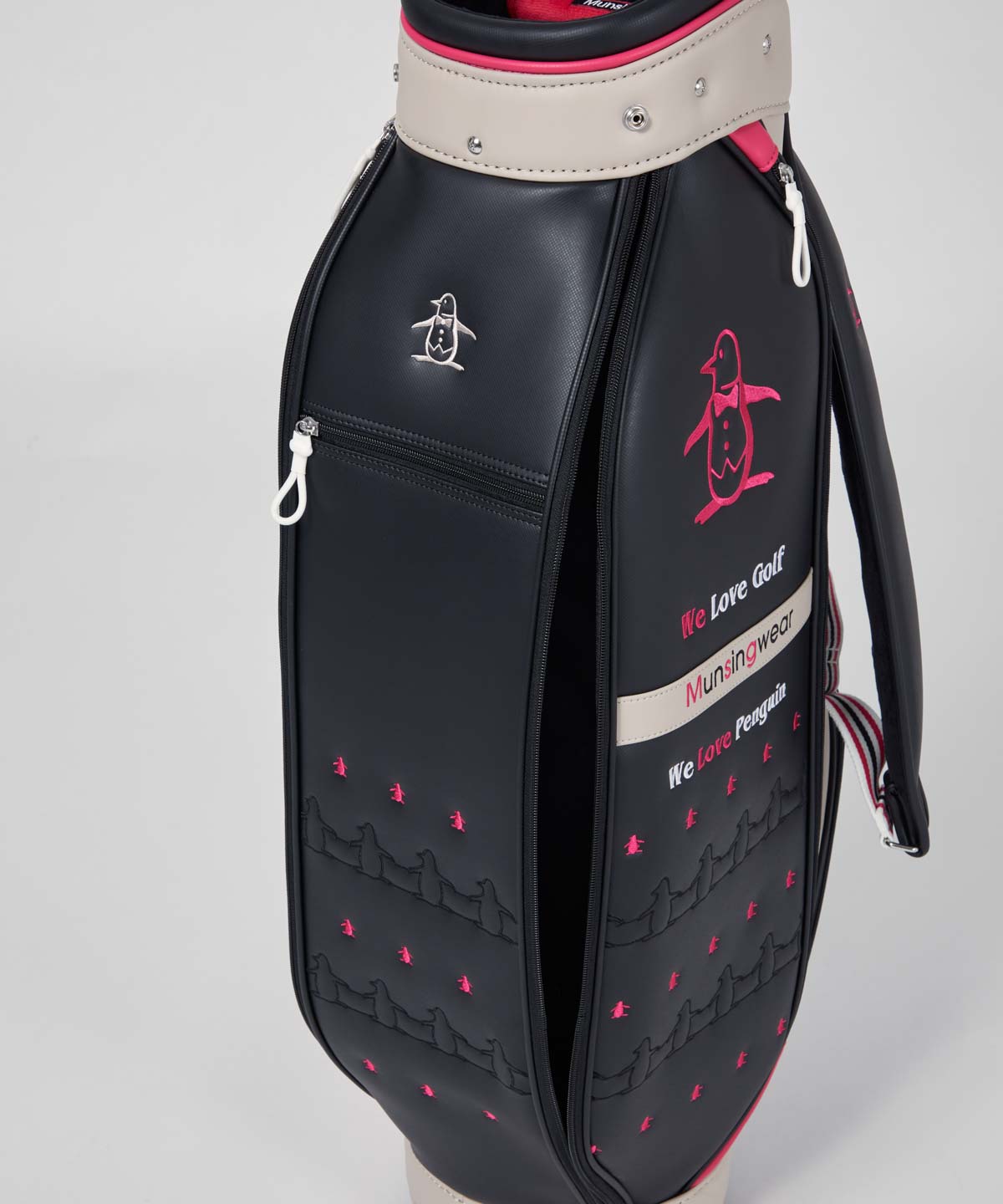 マンシングウェア MUNSINGWEAR 合皮素材ペンギン刺繍キャディバッグ