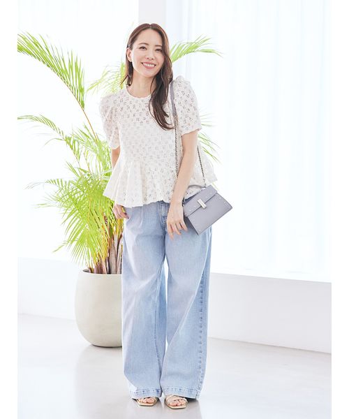 ブラッシュドレースペプラムトップス(508381571)｜阪急百貨店公式通販