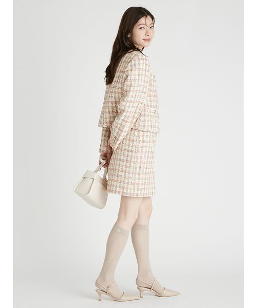 【MANGO】コントラストパイピング ツイードジャケット ツイード ジャケット -MANGO - マンゴ公式オンラインストア
