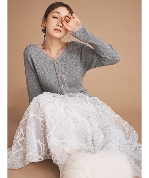 ブラッシュドエンブロイダリースカート(508381592)｜阪急百貨店公式