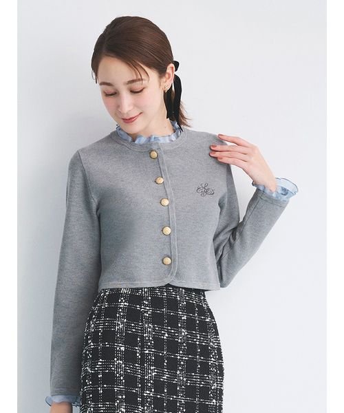 新品☆17800円☆セルフォード フリルショルダーニットカーディガン  