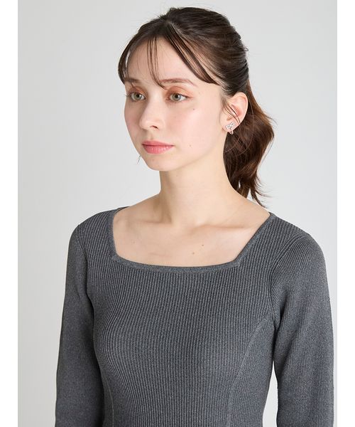 美品✨CELFORD ボトルネック バイカラー ホールガーメントニットワンピース CELFORD ボトルネック バイカラー ホールガーメントニットワンピース