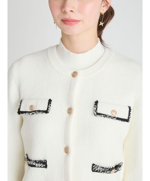 USAGI ONLINE・ZOZO限定カラー】トリムミニニットワンピースセット