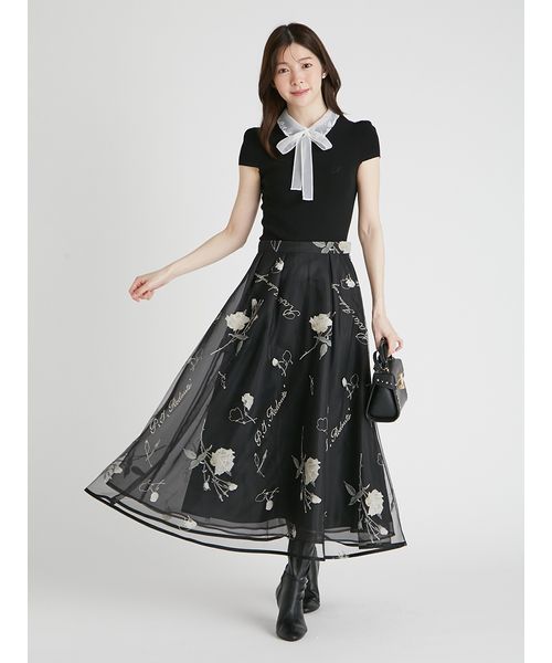 新品【CELFORD×P.J. REDOUTEコラボ】エンブロイダリー衿付ニット CELFORD×P.J. REDOUTEコラボ】エンブロイダリー衿付きニット(ニット