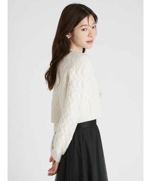 リボンモチーフケーブルニットプルオーバー(508381645)｜阪急百貨店