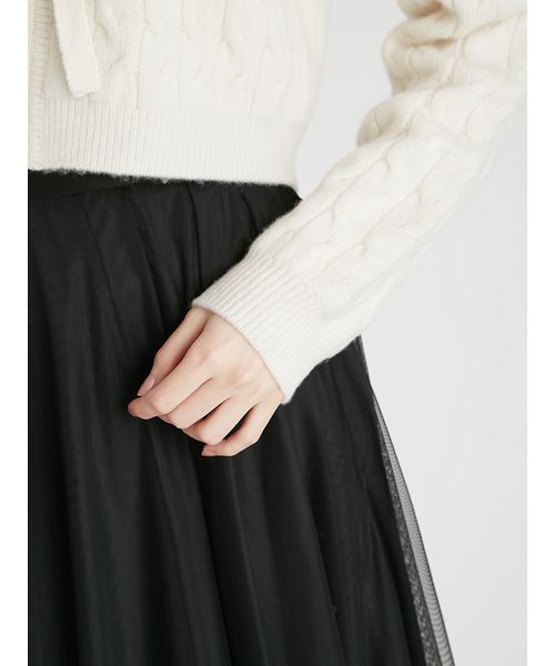 リボンモチーフケーブルニットプルオーバー(508381645)｜阪急百貨店