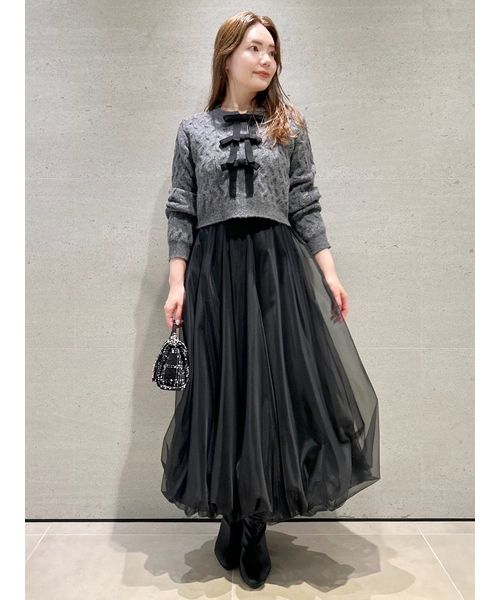 リボンモチーフケーブルニットプルオーバー(508381645)｜阪急百貨店