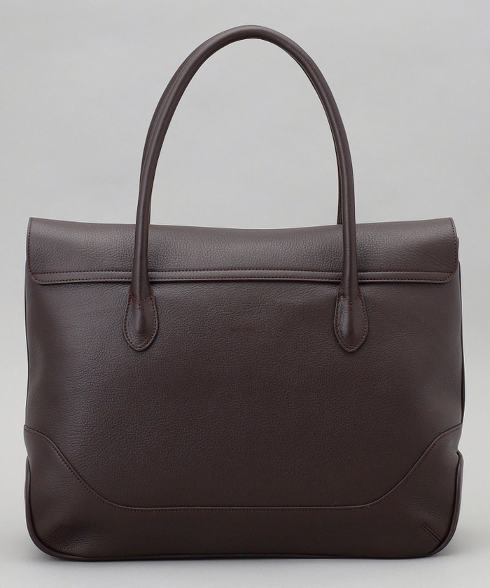 Pelle Morbida グレー レザー トートバッグ フラップ付き MB055A-フラップトートバッグ | PELLE MORBIDA ペッレ モルビダ