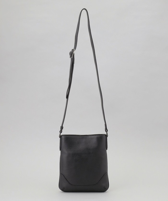 pelle morbidaブラックレザーショルダーバッグ 別注/日本製【PELLE MORBIDA×GOTAIRIKU】レザー ショルダー