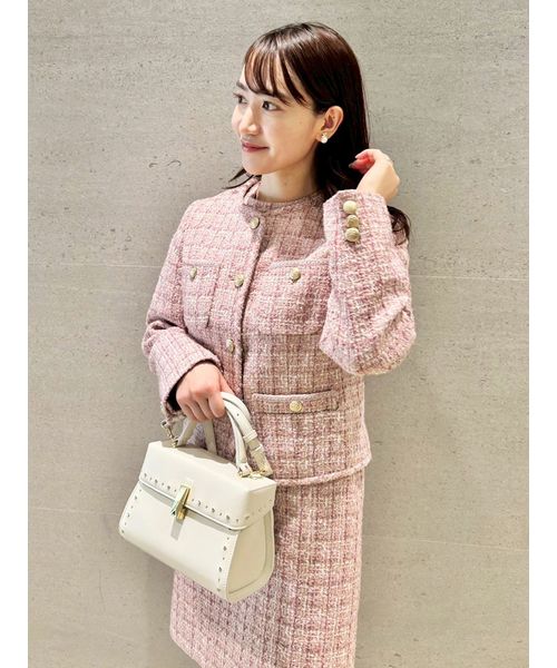 【MANGO】コントラストパイピング ツイードジャケット MANGO】日本未入荷コントラストパイピングツイードジャケット