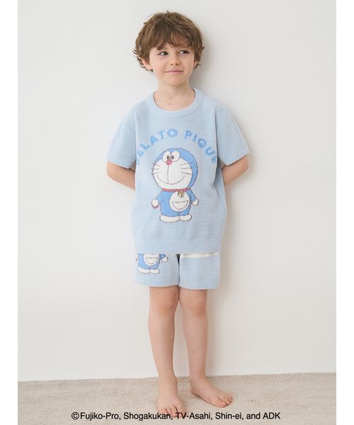【JUNIOR】CATジャガードプルオーバー&ショートパンツセット ドラえもん】【キッズ】ジャガードプルオーバー&ショートパンツ