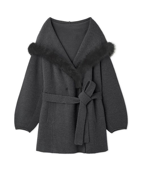 ファーフードニットコート(508360096)｜阪急百貨店公式通販