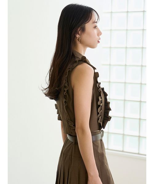 ノースリクロップドフリルシャツ(508360135)｜阪急百貨店公式通販