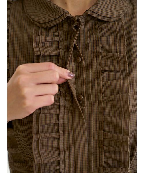 ノースリクロップドフリルシャツ(508360135)｜阪急百貨店公式通販