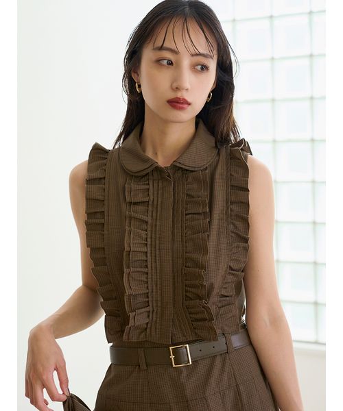 ノースリクロップドフリルシャツ(508360135)｜阪急百貨店公式通販